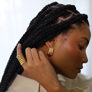 House Of Harlow Elegant Gold-Tone Ring and Earring Set